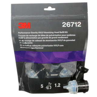 3M Performance Gravity HVLP Atomizing Head Refill Kit 26712, Blue, 1.2,5 pack