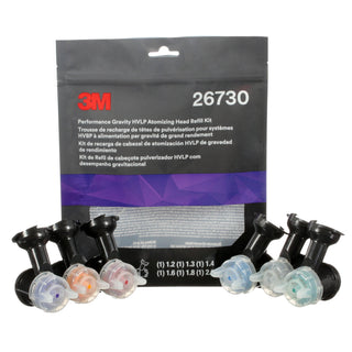 3M Performance Gravity HVLP Atomizing Head Refill Kit, 26730, Variety Kit