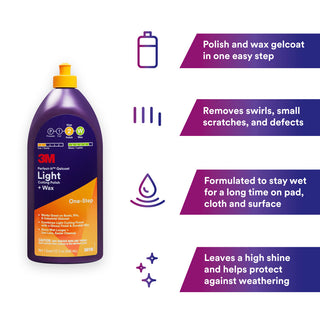 3M Perfect-It Gelcoat Light Cutting Polish + Wax, 36110, 1 quart (32fl oz)