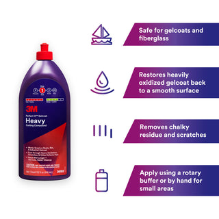 3M Perfect-It Gelcoat Heavy Cutting Compound, 36102, 1 quart (946 mL)