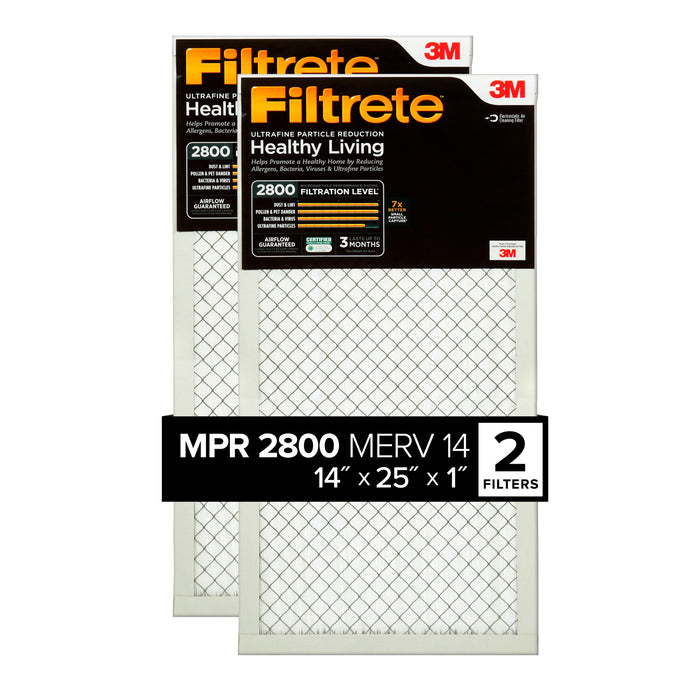 Filtrete Ultrafine Particle Reduction Filter UF04-2PK-1E, 14 in x 25 in x 1 in