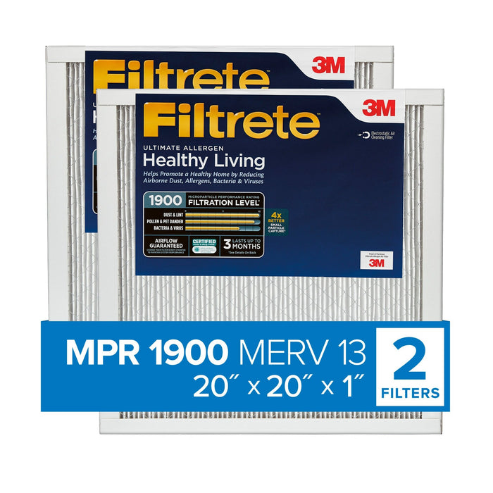 Filtrete Ultimate Allergen Reduction Filter UT02-2PK-1E, 20 in x 20 in x 1 in