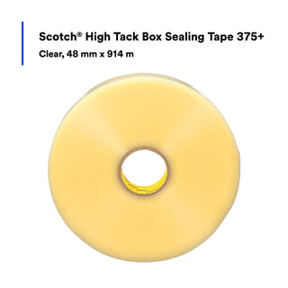 Scotch® High Tack Box Sealing Tape 375+, Clear, 48 mm x 914 m