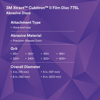 3M Xtract Cubitron II Film Disc 775L, 400+, 5 in, Die 500LJ