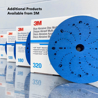 3M Hookit Blue Abrasive Disc 321U, 36180, 6 in, 320 grade, Multi-hole