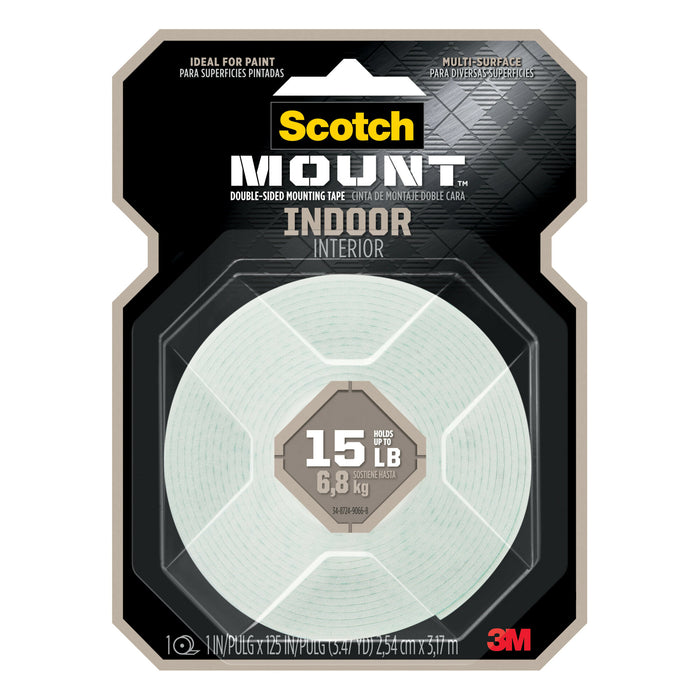 Scotch-Mount Indoor Double-Sided Mounting Tape 314H-MED, 1 in x 125 in