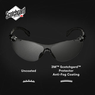 3M Solus 1000 Series, S1501SGAF, Black Temples, Scotchgard Anti-Fog Coating