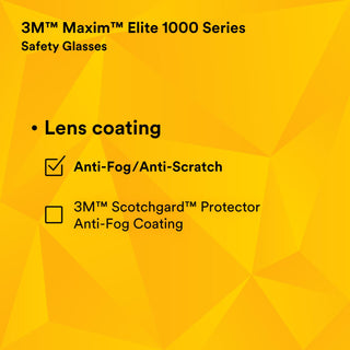 3M Maxim Elite 1000 Series, MXE1029AF-BLK, Black Frame Anti-Fog Coating