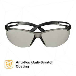 3M SecureFit 500 Series SF507AF-BLK, Black, IO Gray Anti-Fog/Anti-
Scratch Lens