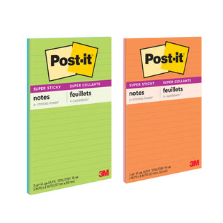 Post-it® Super Sticky Notes 5845-SS, 5 in x 8 in (127 mm x 203 mm) Energy Boost