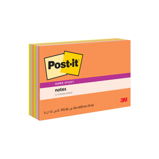 Post-it® Super Sticky Notes 6445-SSP, 6 in x 4 in (152 mm x 101 mm)