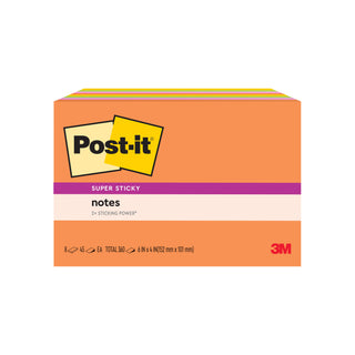 Post-it® Super Sticky Notes 6445-SSP, 6 in x 4 in (152 mm x 101 mm)