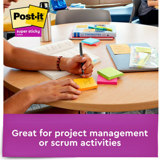 Post-it® Super Sticky Notes 654-5SSUC, 3 in x 3 in (76 mm x 76 mm)