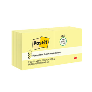 Post-it® Dispenser Pop-up Notes R330RP-12YW, 3 in x 3 in (76 mm x 76 mm)