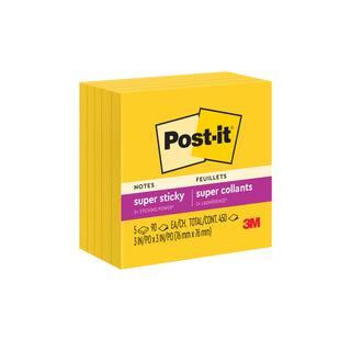 Post-it® Notes 654-5SSY, 3 in x 3 in