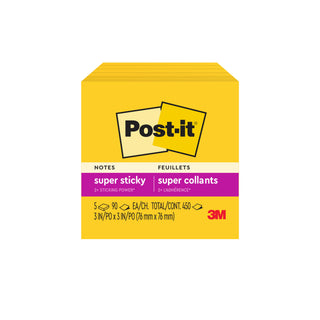 Post-it® Notes 654-5SSY, 3 in x 3 in