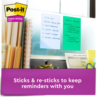 Post-it® Super Sticky Recycled Notes 660-3SST, 4 in x 6 in (101 mm x 152 mm)