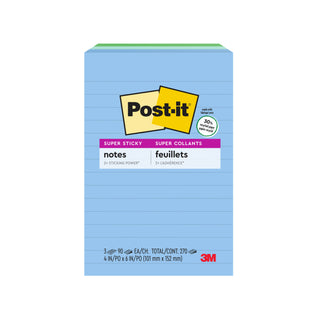 Post-it® Super Sticky Recycled Notes 660-3SST, 4 in x 6 in (101 mm x 152 mm)