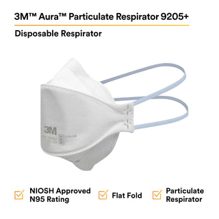 3M Aura Particulate Respirator 9205+, N95