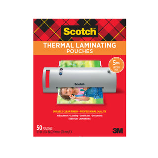 Scotch Thermal Pouches 5 mil TP5854-50, 8.9 in x 11.4 in (228 mm x 291 mm)