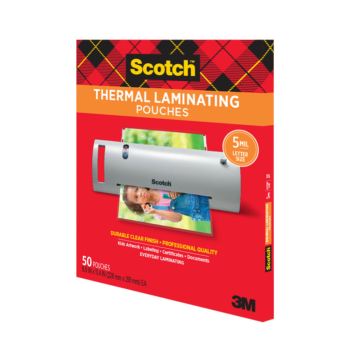 Scotch Thermal Pouches 5 mil TP5854-50, 8.9 in x 11.4 in (228 mm x 291 mm)