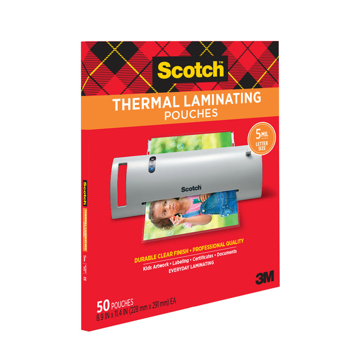 Scotch Thermal Pouches 5 mil TP5854-50, 8.9 in x 11.4 in (228 mm x 291 mm)