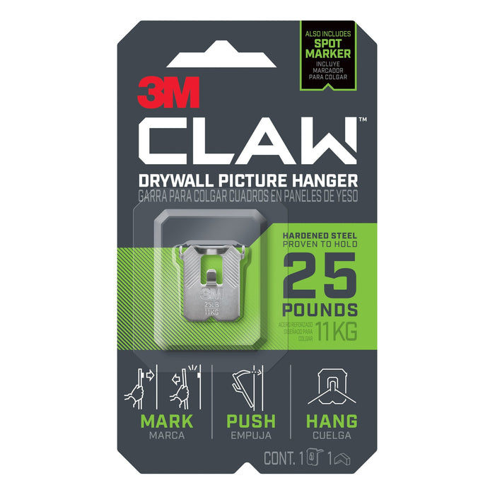 3M CLAW Drywall Picture Hanger 25 lb with Temporary Spot Marker 3PH25M-1ES