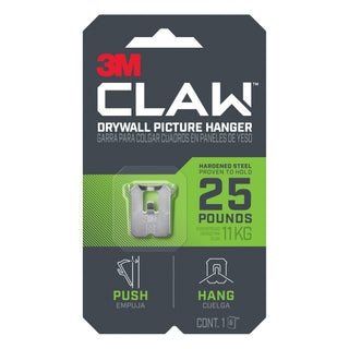 3M CLAW Drywall Picture Hanger 25 lb 3PH25-1ES, 1 hanger