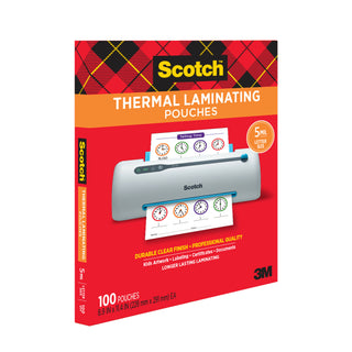 Scotch Thermal Pouches 5 mil TP5854-100, 8.9 in x 11.4 in (228 mm x 291 mm)