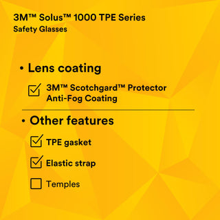 3M Solus 1000 Series S1201SGAF-TSKT, Grn/Blk, Scotchgard Anti-Fog Coating