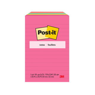 Post-it® Notes 660-5AN, 4 in x 6 in (101 mm x 152 mm)