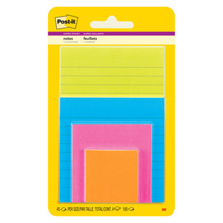 Post-it® Super Sticky Notes 4622-SSAU, Multi Sizes, Energy Boost