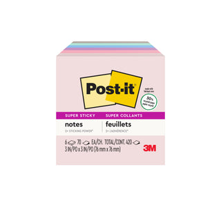 Post-it® Super Sticky Recycled Notes 654-6SSNRP