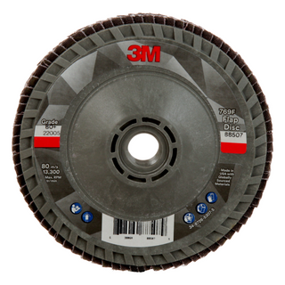 3M Flap Disc 769F, 80+, T29 Quick Change, 4-1/2 in x 5/8 in-11