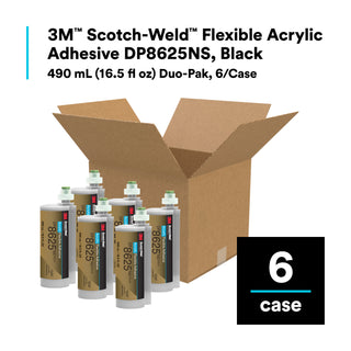 3M Scotch-Weld Flexible Acrylic Adhesive DP8625NS, Black, 490 mL Duo-Pak