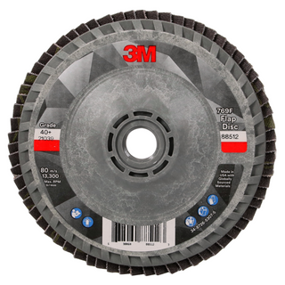 3M Flap Disc 769F, 40+, T27 Quick Change, 4-1/2 in x 5/8 in-11