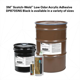 3M Scotch-Weld Low Odor Acrylic Adhesive DP8705NS, Black, 490 mLDuo-Pak