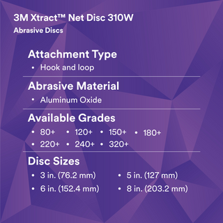 3M Xtract Net Disc 310W, 180+, 3 in x NH, Die 300V, 50/Carton