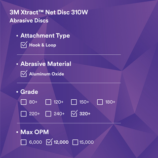 3M Xtract Net Disc 310W, 320+, 5 in x NH, Die 500X, 50/Carton