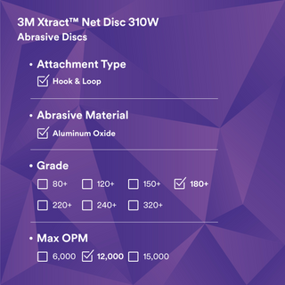 3M Xtract Net Disc 310W, 180+, 5 in x NH, Die 500X, 50/Carton