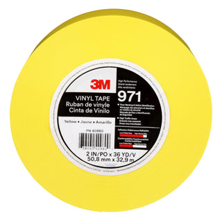 3M Durable Floor Marking Tape 971, Yellow, 2 in x 36 yd, 17 mil, 6Roll/Case