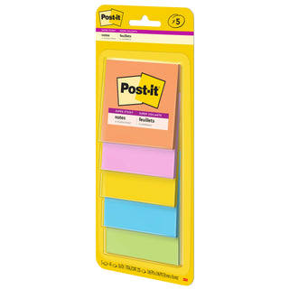 Post-it® Notes 3321-5SSAU, 3 in x 3 in (76 mm x 76 mm)