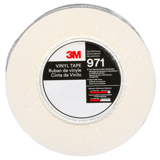 3M Durable Floor Marking Tape 971, White, 3 in x 36 yd, 17 mil, 4 Rolls/Case