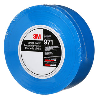 3M Durable Floor Marking Tape 971, Blue, 2 in x 36 yd, 17 mil, 6 Rolls/Case