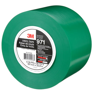 3M Durable Floor Marking Tape 971, Green, 4 in x 36 yd, 17 mil, 3 Rolls/Case