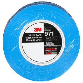 3M Durable Floor Marking Tape 971, Blue, 4 in x 36 yd, 17 mil, 3 Rolls/Case