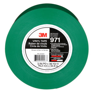 3M Durable Floor Marking Tape 971, Green, 3 in x 36 yd, 17 mil, 4 Rolls/Case