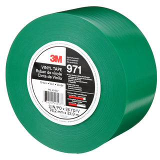 3M Durable Floor Marking Tape 971, Green, 3 in x 36 yd, 17 mil, 4 Rolls/Case