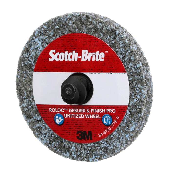 Scotch Brite Roloc Deburr & Finish PRO Unitized Wheel, DP-UR, 8C Medium, TR