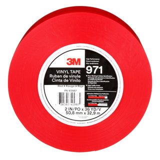 3M Durable Floor Marking Tape 971, Red, 2 in x 36 yd, 17 mil, 6 Rolls/Case